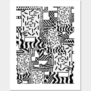 Black and White Doodles Posters and Art